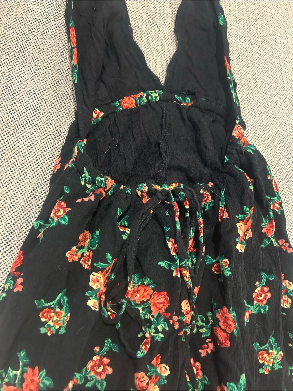 Free People Black Floral Backless Halter Maxi Dress - Picture 12 of 13